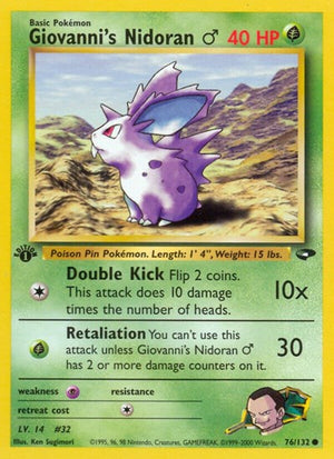 Pokemon TCG - Gym Challenge - Giovanni's Nidoran M - 076/132 - 1st Edition