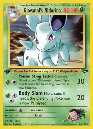 Pokemon TCG - Gym Challenge - Giovanni's Nidorina - 044/132 - 1st Edition
