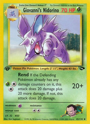 Pokemon TCG - Gym Challenge - Giovanni's Nidorino - 045/132 - Unlimited