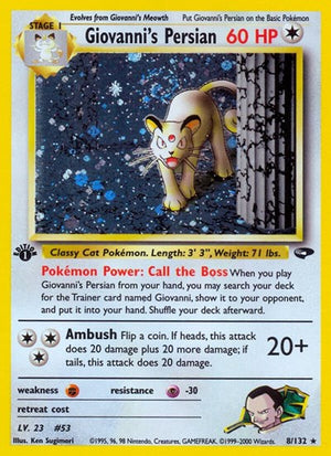 Pokemon TCG - Gym Challenge - Giovanni's Persian - 008/132 - 1st Edition Holofoil