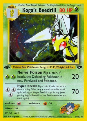 Pokemon TCG - Gym Challenge - Koga's Beedrill - 009/132 - Unlimited Holofoil