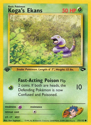Pokemon TCG - Gym Challenge - Koga's Ekans - 077/132 - Unlimited