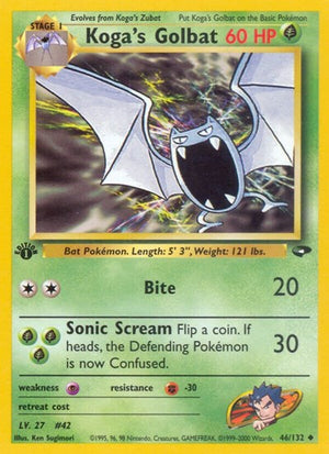 Pokemon TCG - Gym Challenge - Koga's Golbat - 046/132 - 1st Edition
