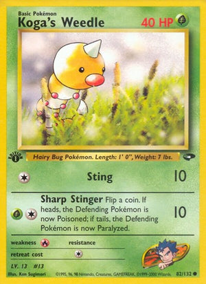 Pokemon TCG - Gym Challenge - Koga's Weedle - 082/132 - 1st Edition