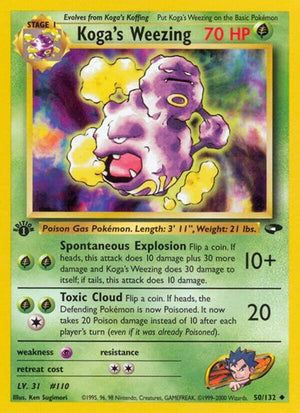Pokemon TCG - Gym Challenge - Koga's Weezing - 050/132 - 1st Edition