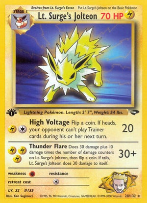 Pokemon TCG - Gym Challenge - Lt. Surge's Jolteon - 028/132 - Unlimited