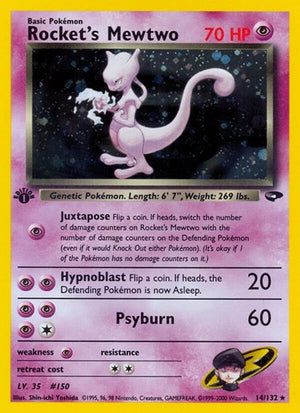 Pokemon TCG - Gym Challenge - Rocket's Mewtwo - 014/132 - 1st Edition Holofoil