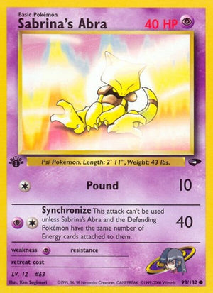 Pokemon TCG - Gym Challenge - Sabrina's Abra - 093/132 - Unlimited