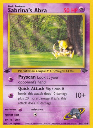 Pokemon TCG - Gym Challenge - Sabrina's Abra - 094/132 - Unlimited
