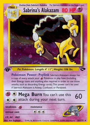 Pokemon TCG - Gym Challenge - Sabrina's Alakazam - 016/132 - Unlimited Holofoil
