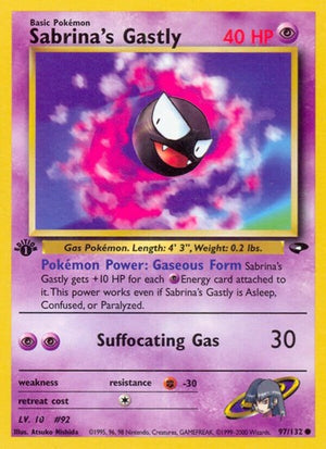 Pokemon TCG - Gym Challenge - Sabrina's Gastly - 097/132 - Unlimited