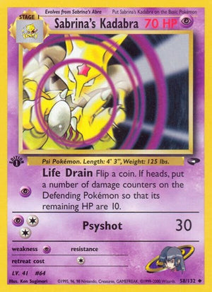 Pokemon TCG - Gym Challenge - Sabrina's Kadabra - 058/132 - 1st Edition