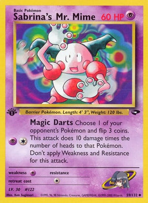 Pokemon TCG - Gym Challenge - Sabrina's Mr. Mime - 059/132 - 1st Edition