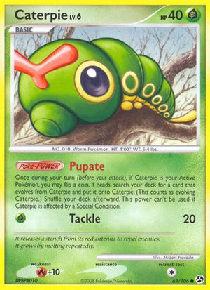 Pokemon TCG - Great Encounters - Caterpie - 63/106 - Reverse Holofoil
