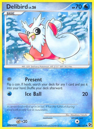 Pokemon TCG - Great Encounters - Delibird - 36/106 - Reverse Holofoil
