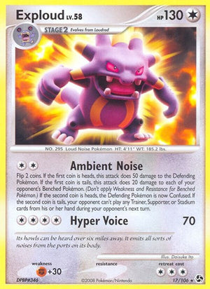 Pokemon TCG - Great Encounters - Exploud - 17/106 - Reverse Holofoil