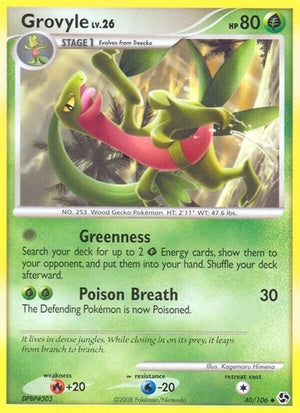 Pokemon TCG - Great Encounters - Grovyle - 40/106 - Reverse Holofoil