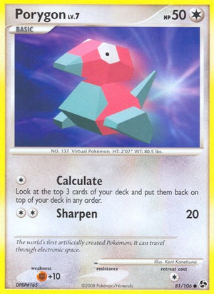 Pokemon TCG - Great Encounters - Porygon - 81/106 - Reverse Holofoil