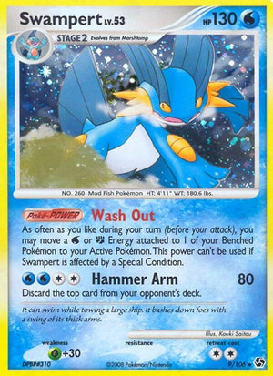 Pokemon TCG - Great Encounters - Swampert - 9/106 - Reverse Holofoil