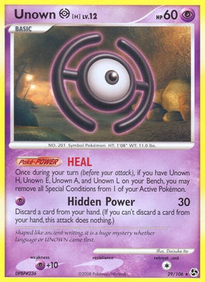 Pokemon TCG - Great Encounters - Unown - 29/106 - Reverse Holofoil