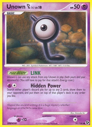 Pokemon TCG - Great Encounters - Unown - 91/106 - Reverse Holofoil