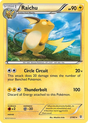 Pokemon TCG - Generations - Raichu - 27/83 - Reverse Holofoil