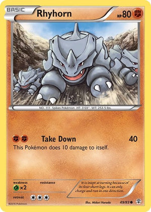 Pokemon TCG - Generations - Rhyhorn - 49/83 - Reverse Holofoil