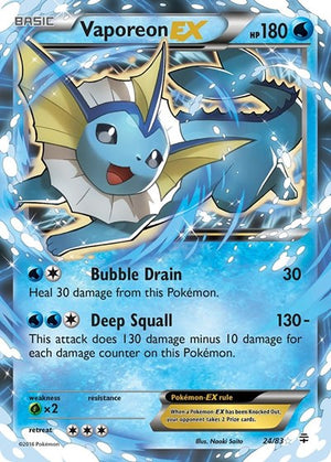 Pokemon TCG - Generations - Vaporeon EX - 24/83 - Holofoil