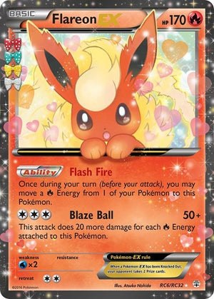 Pokemon TCG - Generations - Radiant Collection - Flareon EX - RC6/RC32 - Holofoil