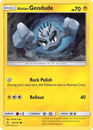 Pokemon TCG - SM - Guardians Rising - Alolan Geodude - 40/145 - Reverse Holofoil