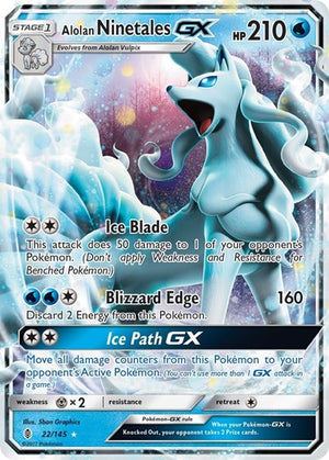 Pokemon TCG - SM - Guardians Rising - Alolan Ninetales GX - 22/145 - Holofoil