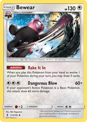 Pokemon TCG - SM - Guardians Rising - Bewear - 113/145