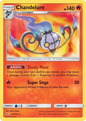 Pokemon TCG - SM - Guardians Rising - Chandelure - 13/145 - Holofoil