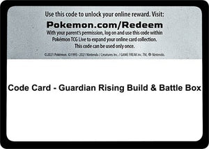Pokemon TCG - SM - Guardians Rising - Code Card - Guardian Rising Build & Battle Box