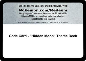 Pokemon TCG - SM - Guardians Rising - Code Card - "Hidden Moon" Theme Deck
