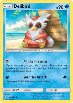 Pokemon TCG - SM - Guardians Rising - Delibird - 26/145 - Reverse Holofoil