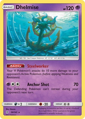 Pokemon TCG - SM - Guardians Rising - Dhelmise - 59/145 - Reverse Holofoil