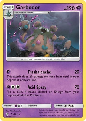 Pokemon TCG - SM - Guardians Rising - Garbodor - 51/145 - Reverse Holofoil