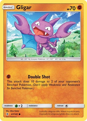 Pokemon TCG - SM - Guardians Rising - Gligar - 67/145 - Reverse Holofoil