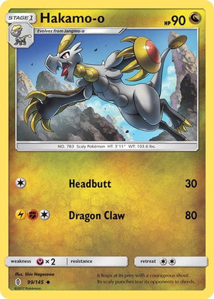 Pokemon TCG - SM - Guardians Rising - Hakamo-o - 99/145 - Reverse Holofoil