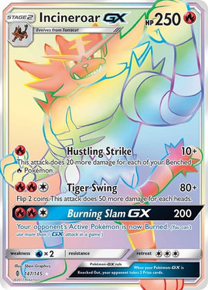 Pokemon TCG - SM - Guardians Rising - Incineroar GX - 147/145 - Holofoil
