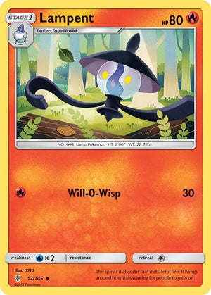 Pokemon TCG - SM - Guardians Rising - Lampent - 12/145