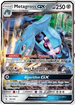 Pokemon TCG - SM - Guardians Rising - Metagross GX - 85/145 - Holofoil