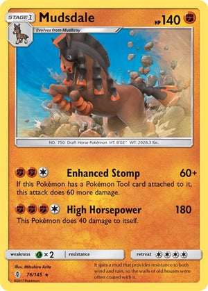 Pokemon TCG - SM - Guardians Rising - Mudsdale - 76/145 - Reverse Holofoil