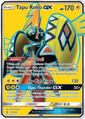 Pokemon TCG - SM - Guardians Rising - Tapu Koko GX - 135/145 - Holofoil