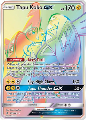 Pokemon TCG - SM - Guardians Rising - Tapu Koko GX - 153/145 - Holofoil