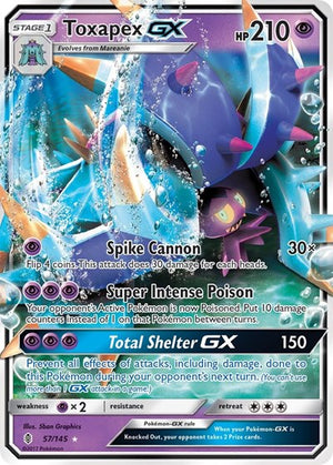 Pokemon TCG - SM - Guardians Rising - Toxapex GX - 57/145 - Holofoil