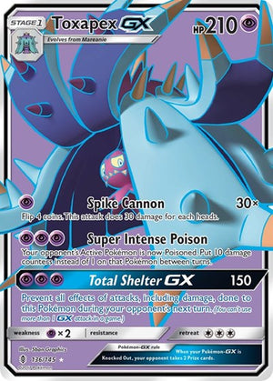 Pokemon TCG - SM - Guardians Rising - Toxapex GX - 136/145 - Holofoil