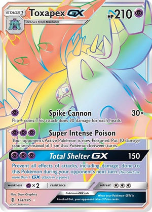 Pokemon TCG - SM - Guardians Rising - Toxapex GX - 154/145 - Holofoil