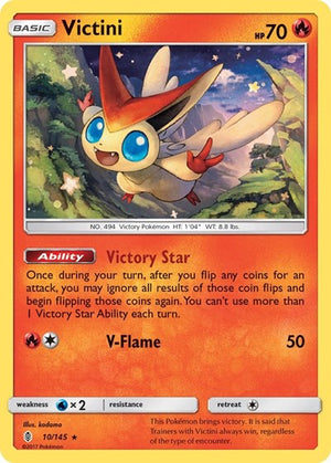 Pokemon TCG - SM - Guardians Rising - Victini - 10/145 - Reverse Holofoil